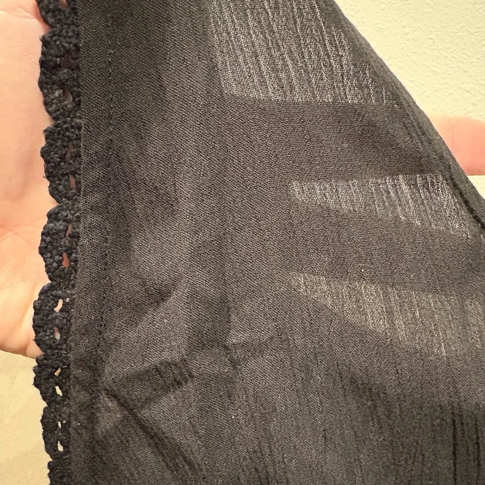 Playa Luclia Eyelet Mini‎ Dress Swim Coverup Black Gauzy Lace Women’s Small